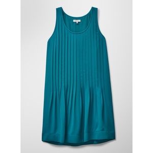 Blue/green pleated Aritzia Babaton Ilja dress.